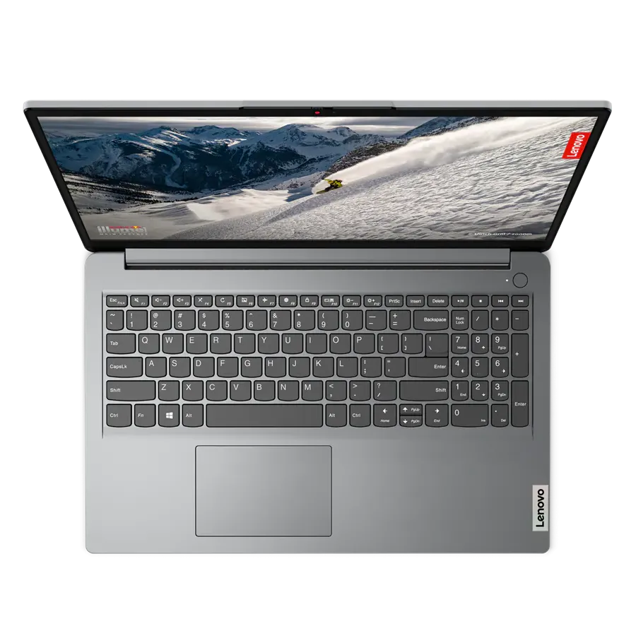 Cận cảnh bàn phím và màn hình laptop Lenovo IdeaPad 1i
