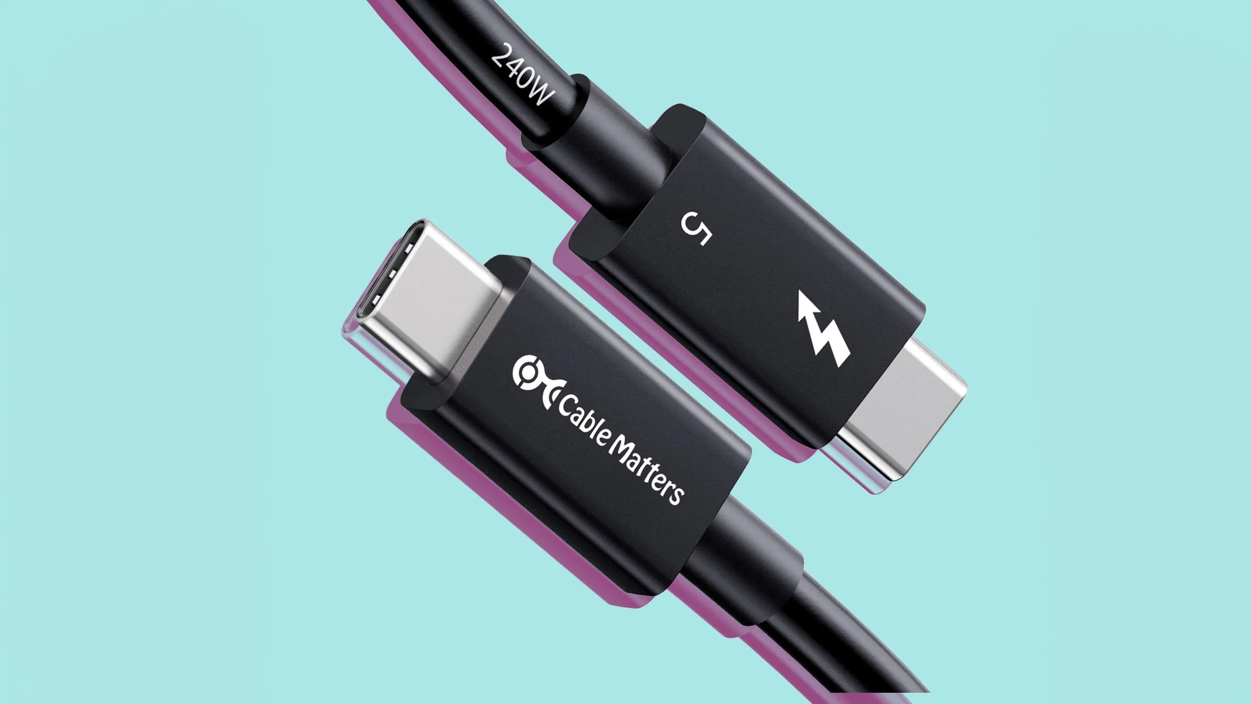 Cáp Thunderbolt 5, minh họa tốc độ truyền dữ liệu cực cao của USB 4 và Thunderbolt