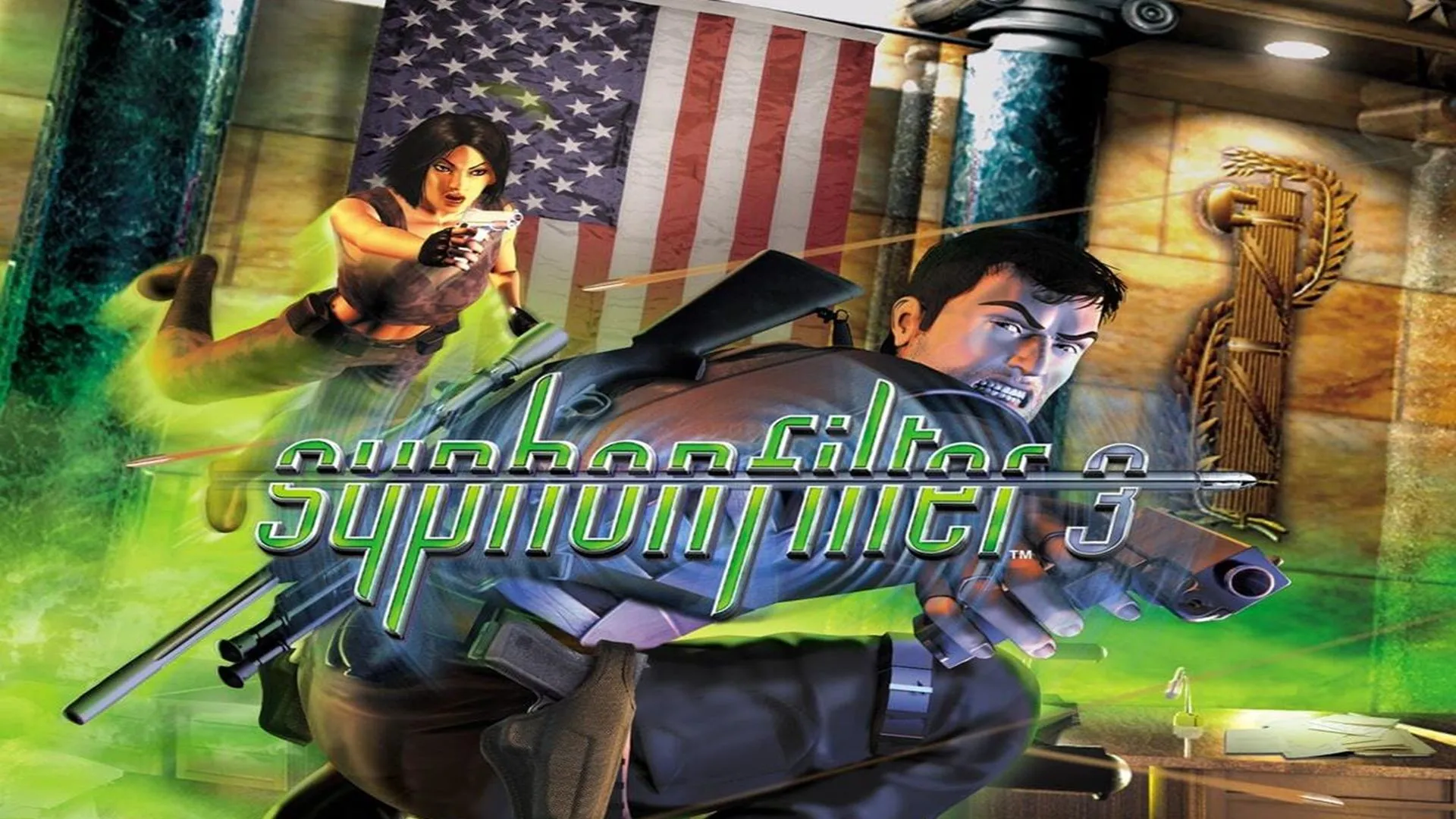 Hình ảnh bìa hộp đĩa gốc game Syphon Filter 3 trên PS1, một phiên bản hiếm liên quan đến lịch sử.