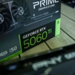 Hộp card đồ họa Nvidia RTX 5060 Ti, minh họa cho phiên bản VRAM 16GB của Nvidia