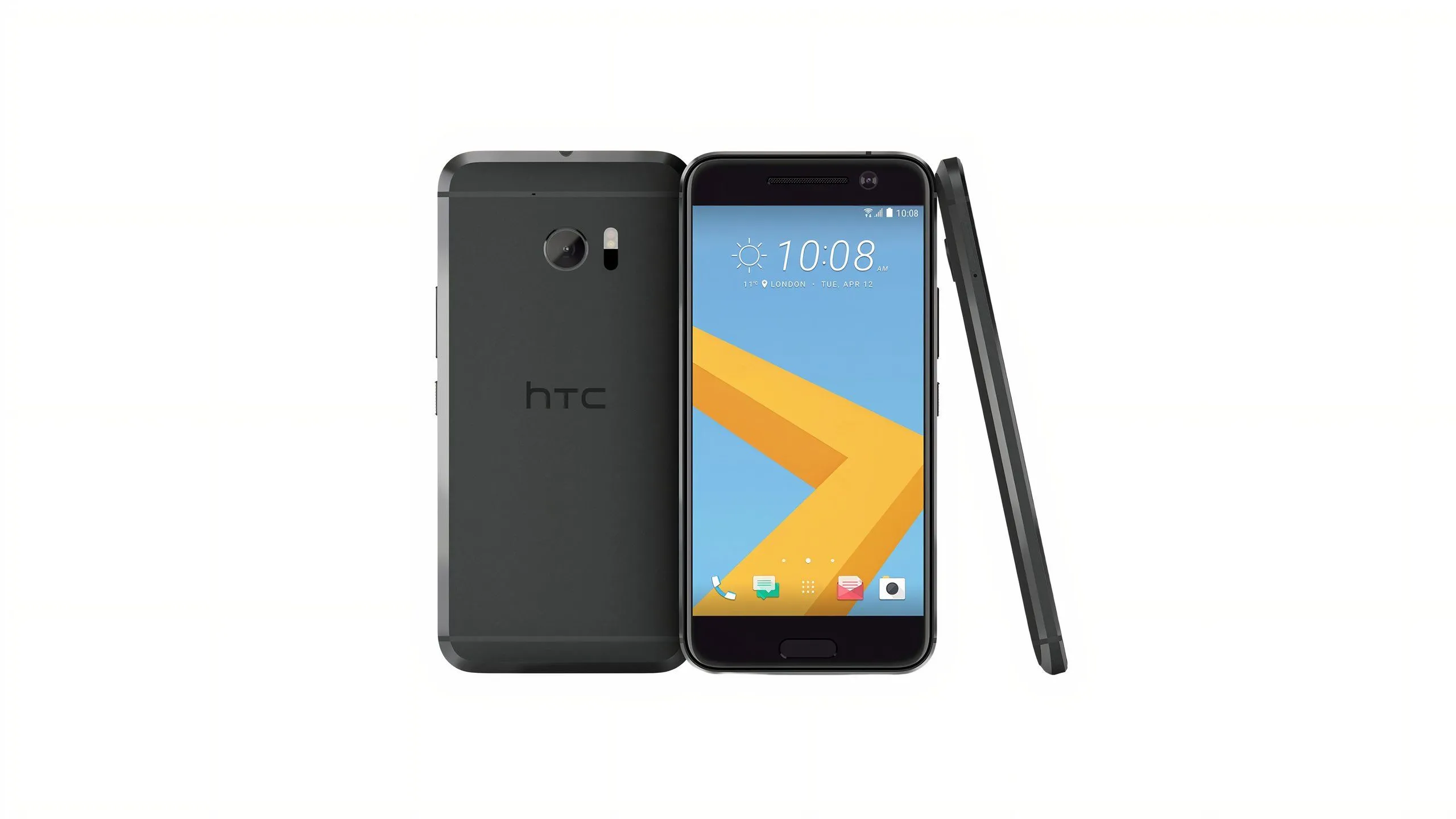 Logo HTC 10 trên thân máy kim loại