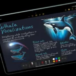 Người dùng sử dụng ứng dụng Ghi chú trên iPad Air 2025, minh họa cho việc chạy ứng dụng iPad.