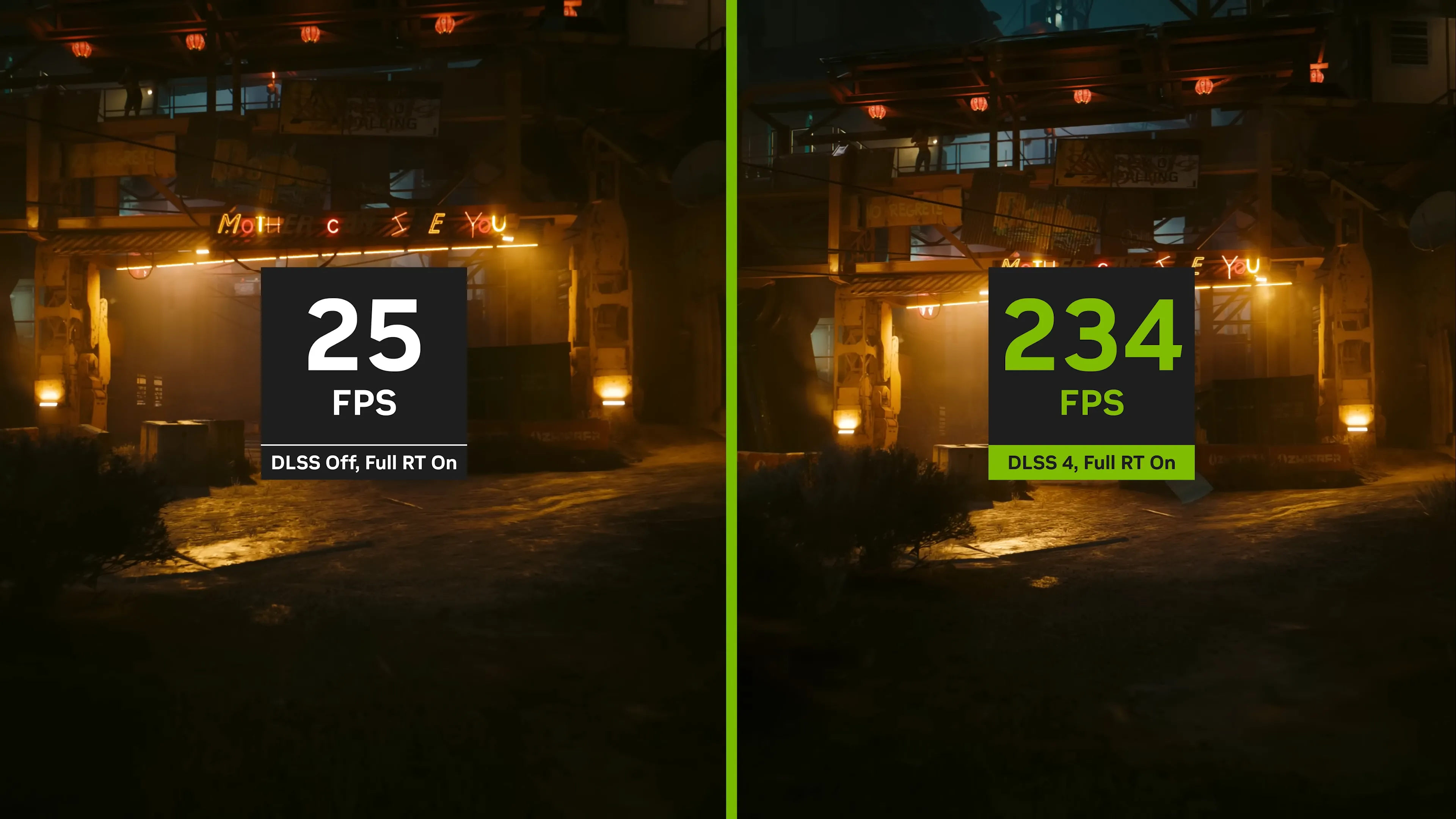 So sánh đồ họa trong game khi bật và tắt công nghệ Nvidia DLSS 4