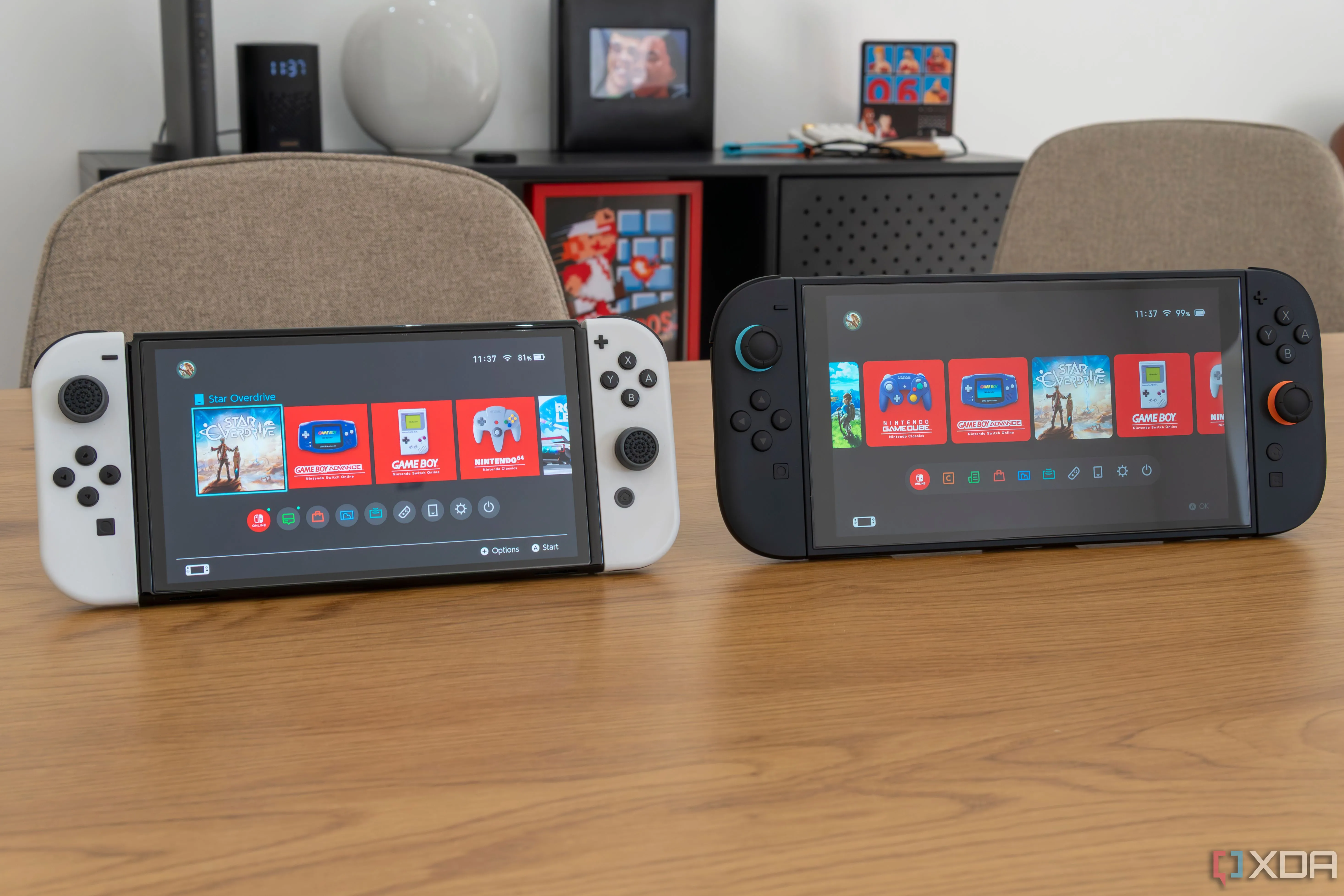 So sánh thiết kế Nintendo Switch OLED và Nintendo Switch 2 đặt cạnh nhau
