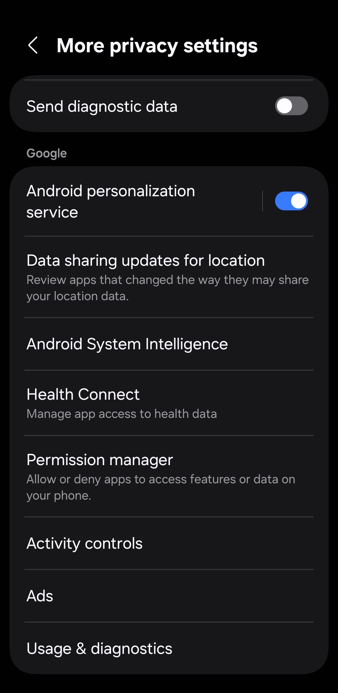 Cài đặt quyền riêng tư trên điện thoại Android