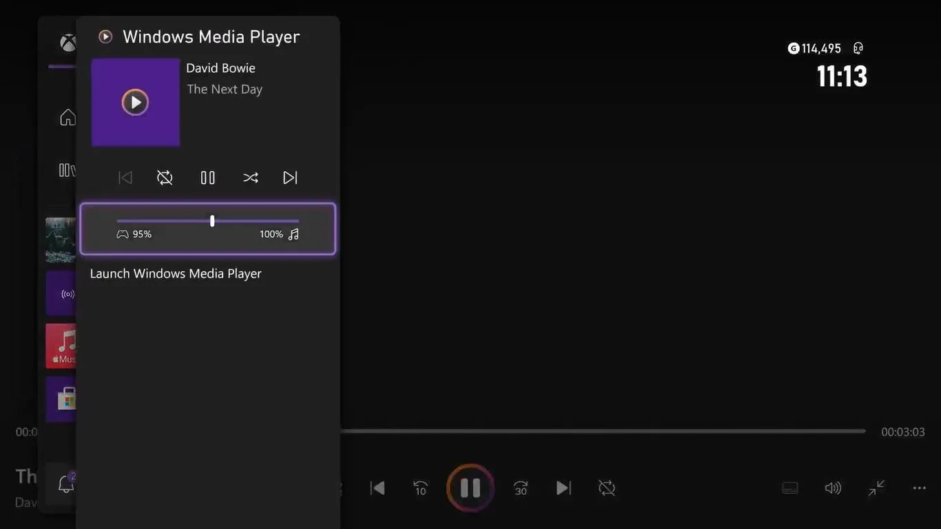 Chế độ phát đĩa CD trên Windows Media Player cũ thông qua menu hướng dẫn Xbox Series X