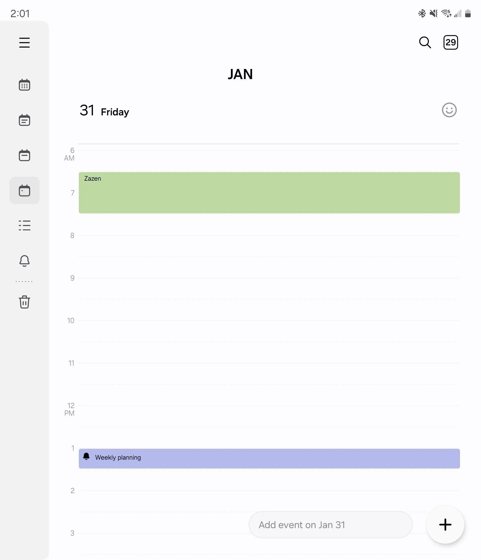 Chế độ xem ngày trong Samsung Calendar