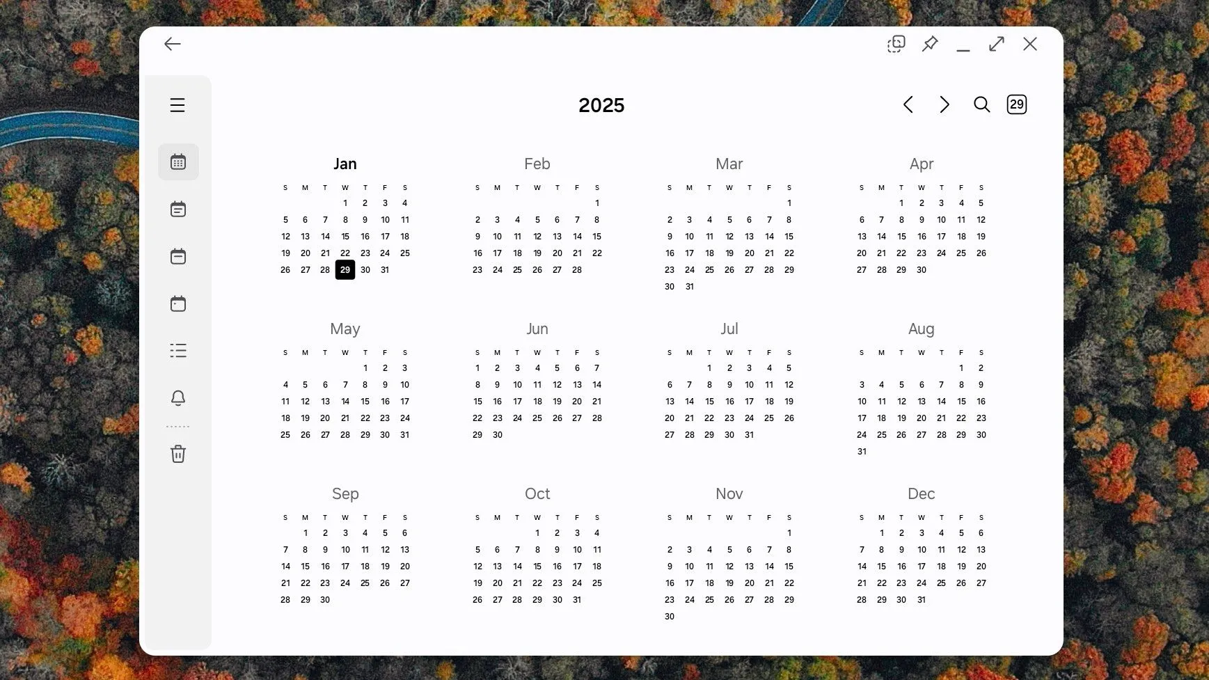 Giao diện Samsung Calendar trên Samsung DeX
