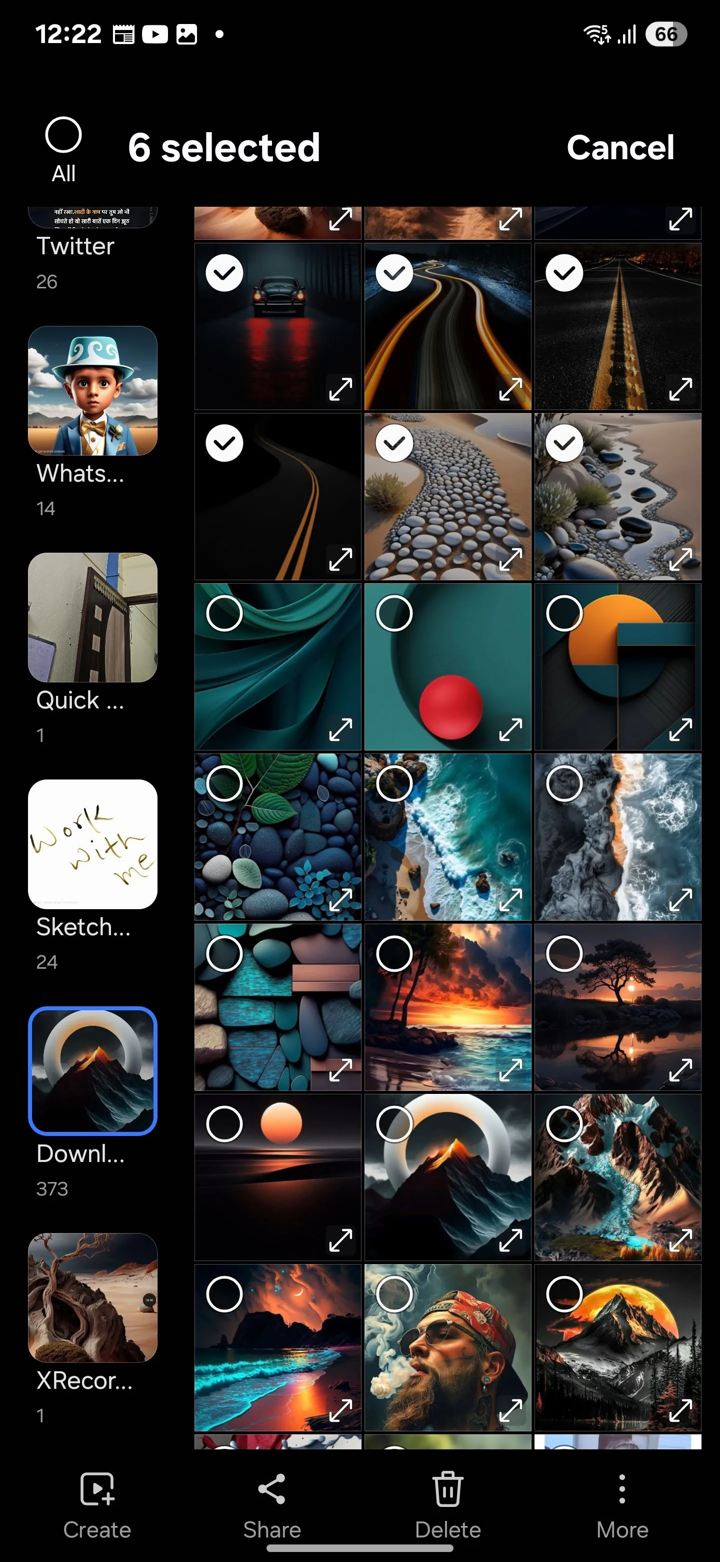 Lựa chọn nhiều hình ảnh trong ứng dụng Samsung Gallery để chuyển đổi