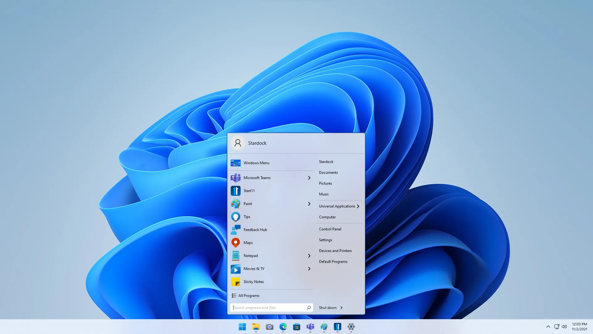 Start11 thay đổi giao diện Start Menu trên Windows 11