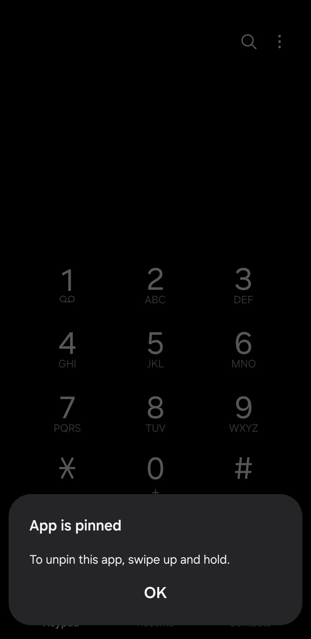 Thông báo ứng dụng đã ghim trên điện thoại Android