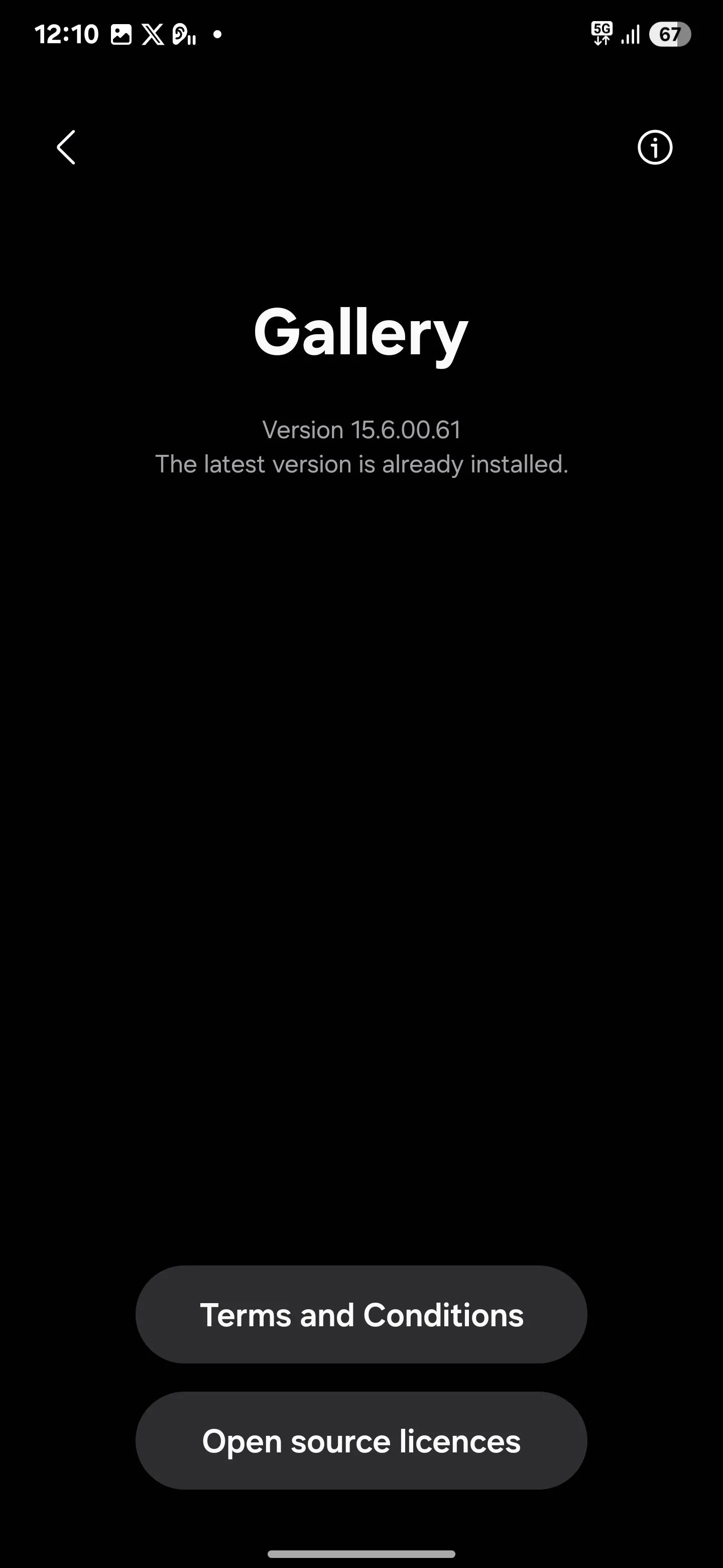 Thông tin số phiên bản của ứng dụng Samsung Gallery để kích hoạt Gallery Labs