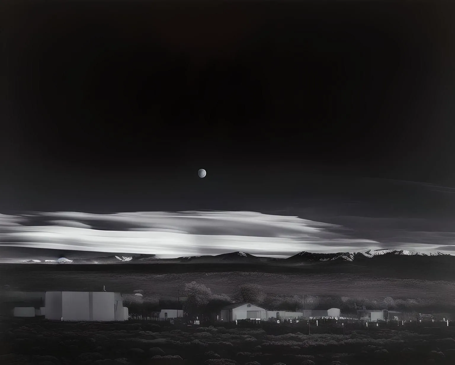 Ảnh AI tái tạo phong cảnh của Ansel Adams bằng image-to-image, cải thiện tổng thể nhưng mất chi tiết.