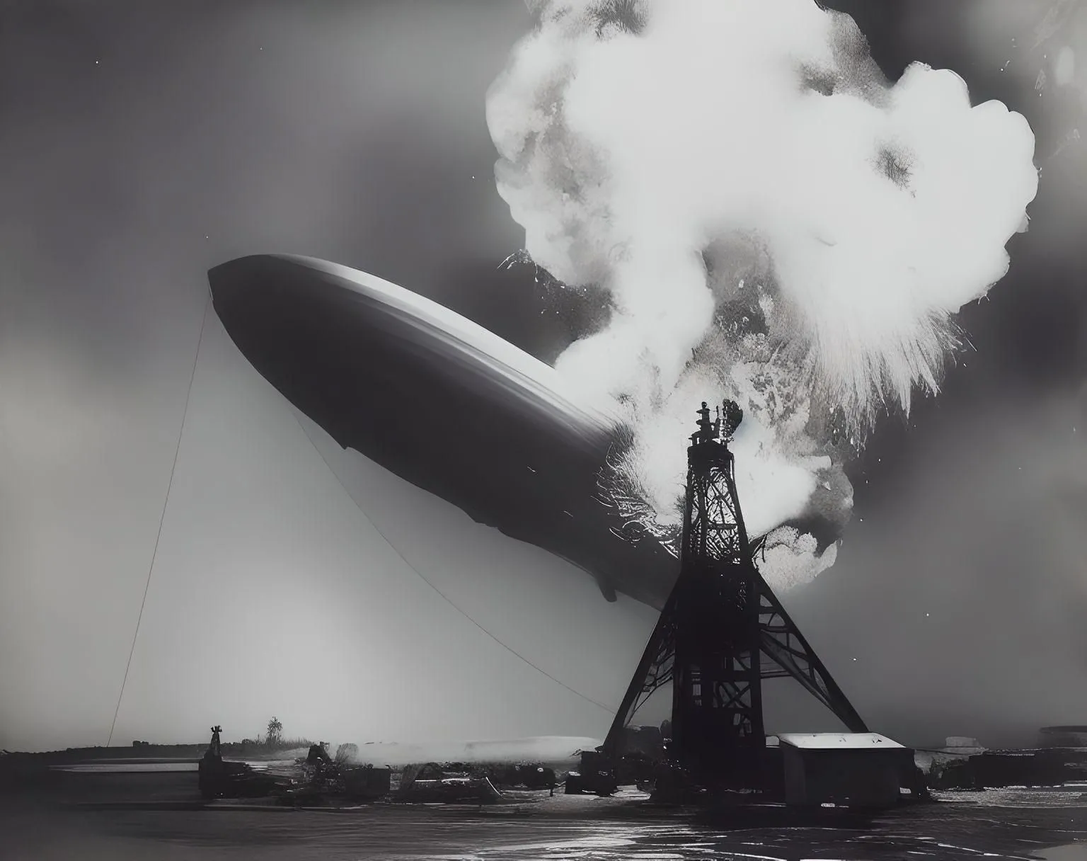 Ảnh AI tái tạo &quot;Thảm Họa Hindenburg&quot; bằng image-to-image, rất khó phân biệt với ảnh gốc.