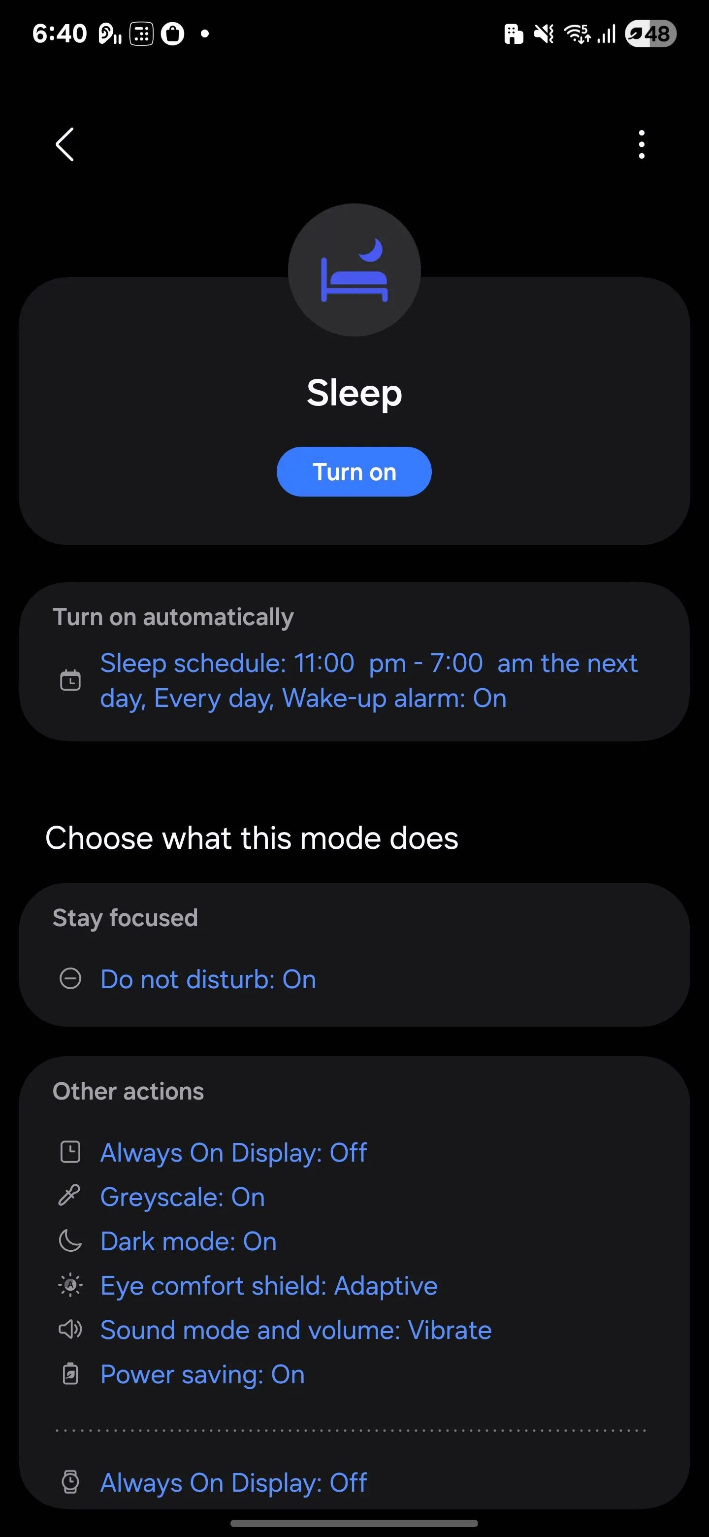Bật Chế độ Giờ đi ngủ (Bedtime Mode) trên điện thoại Samsung