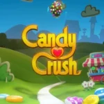 Biểu tượng game Candy Crush Saga trên nền xanh bắt mắt