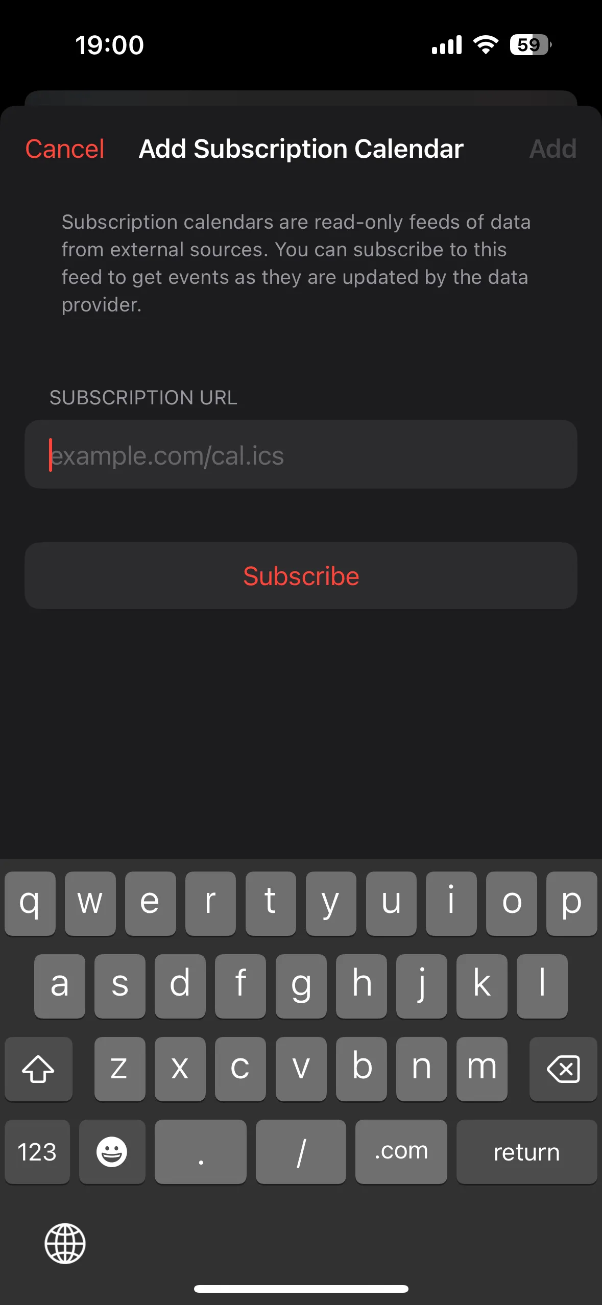Các bước thêm lịch đăng ký trên iPhone