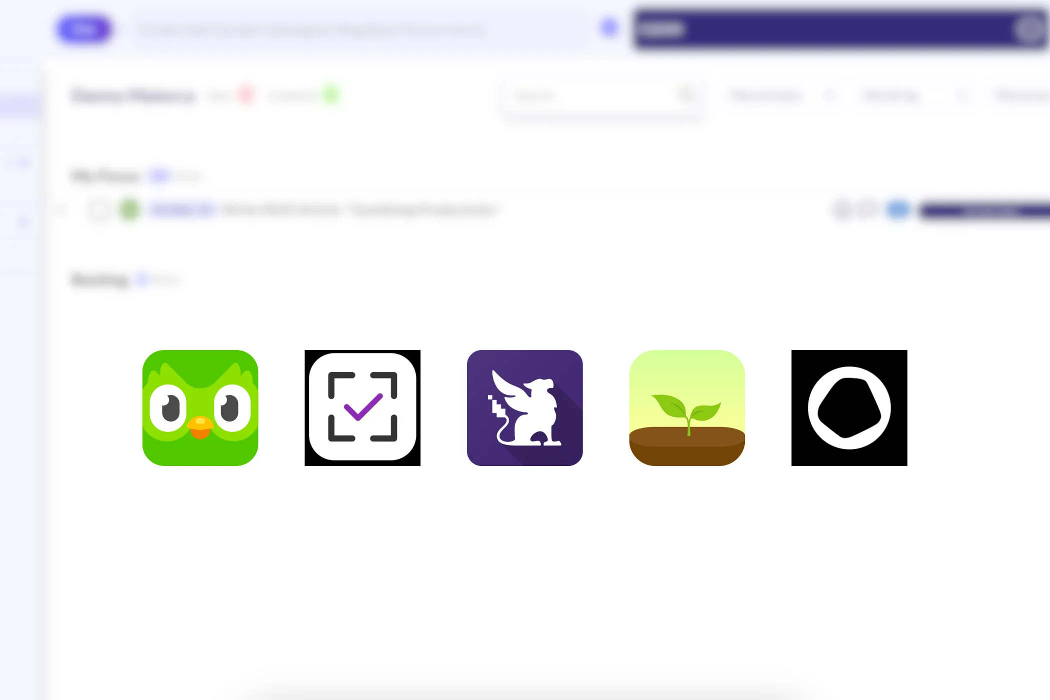 Các logo của ứng dụng năng suất được trò chơi hóa (gamified productivity apps)