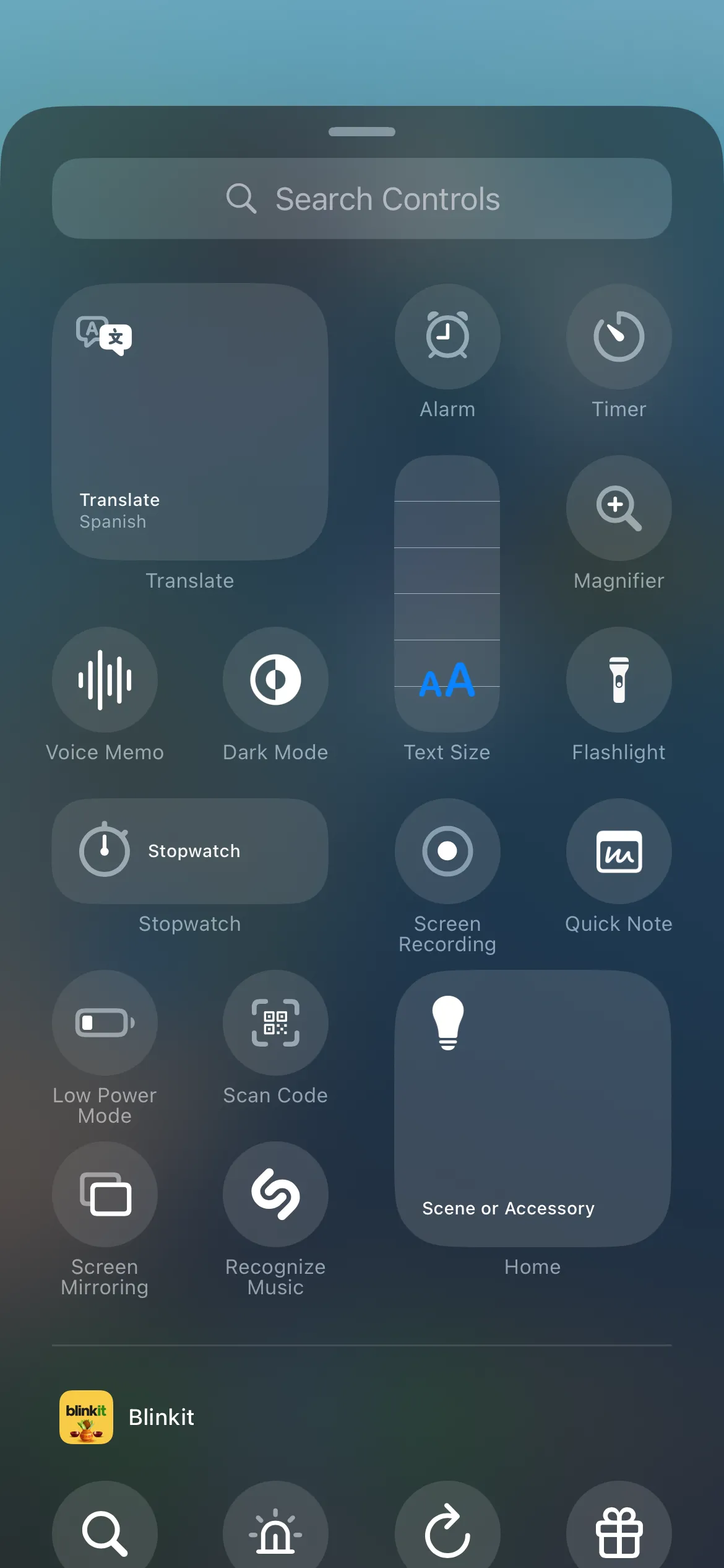 Các tùy chọn điều khiển có sẵn để tùy chỉnh Trung tâm điều khiển iPhone