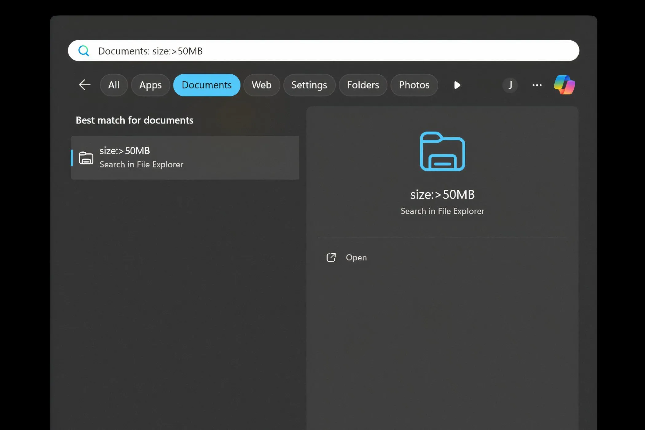 Cách sử dụng bộ lọc &quot;size&quot; (kích thước) để tìm kiếm file theo dung lượng trên Windows