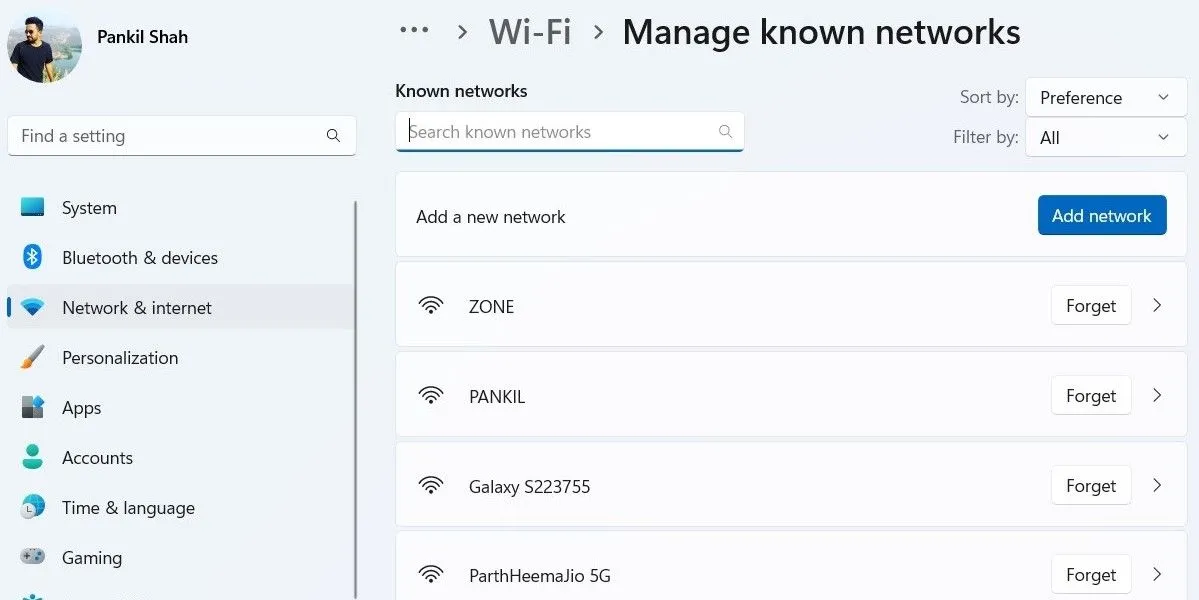 Cách xóa (quên) mạng Wi-Fi đã lưu trên Windows thông qua ứng dụng Settings