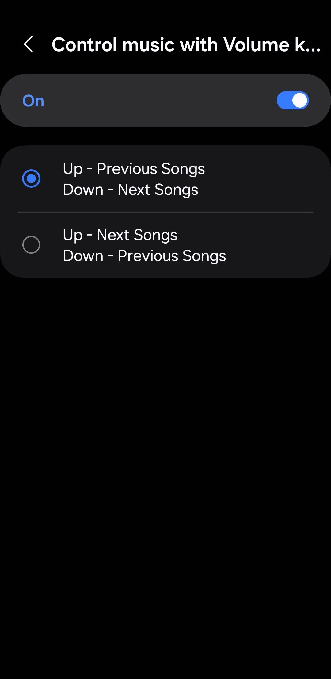 Cài đặt điều khiển nhạc bằng phím âm lượng trong ứng dụng Sound Assistant của Samsung
