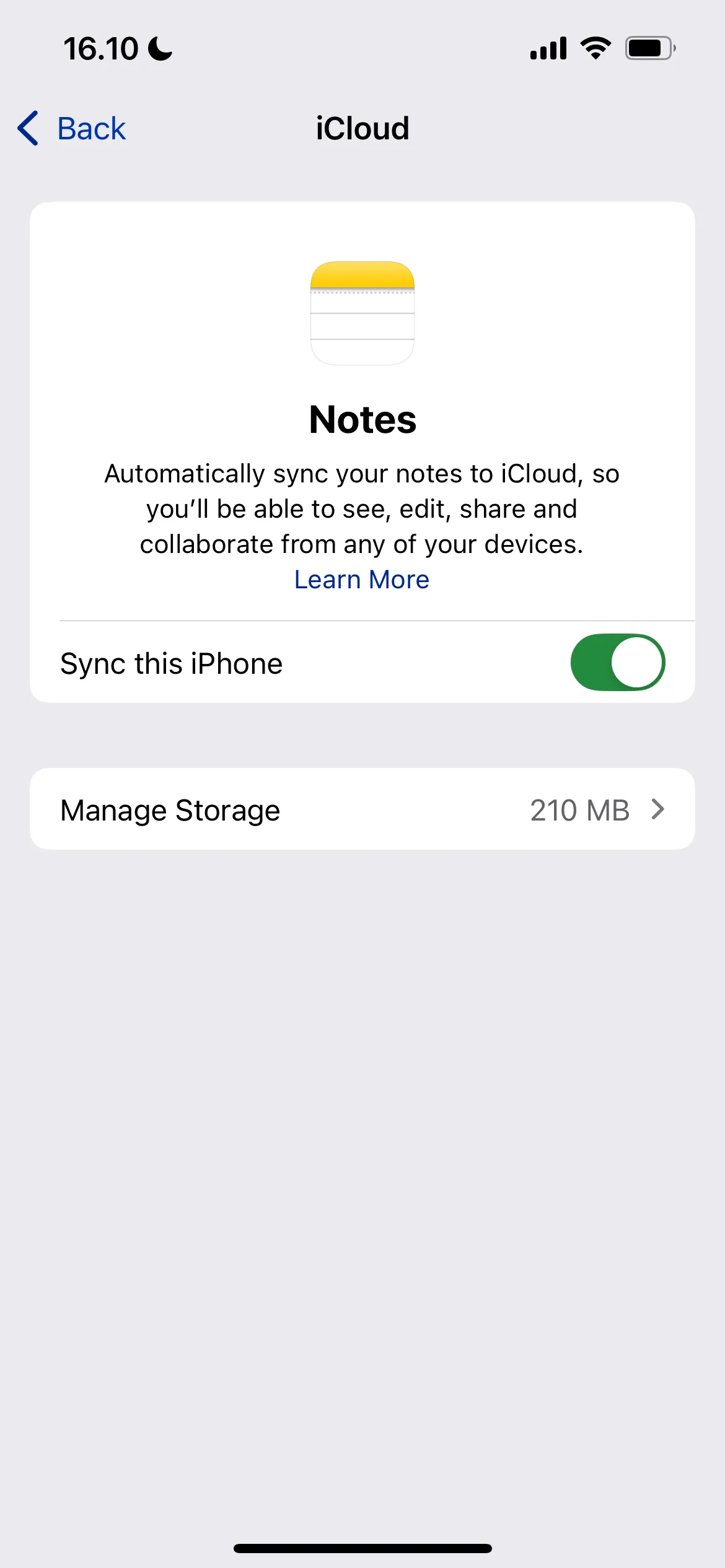 Cài đặt đồng bộ ứng dụng Ghi chú trong iCloud
