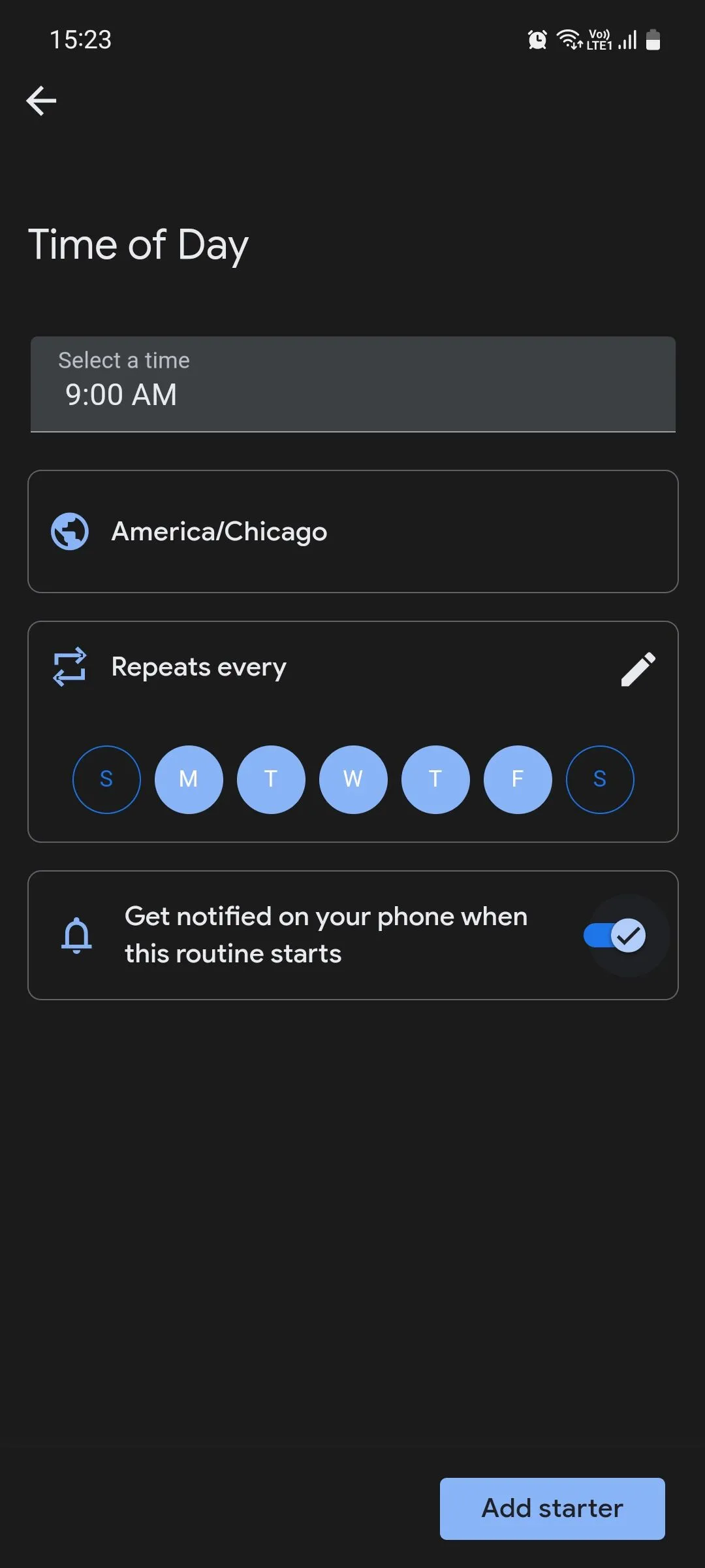 Cài đặt kích hoạt thói quen theo thời gian trong Google Assistant Routines