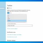 Cài đặt Taskbar Windows 10 với tùy chọn vị trí thanh tác vụ
