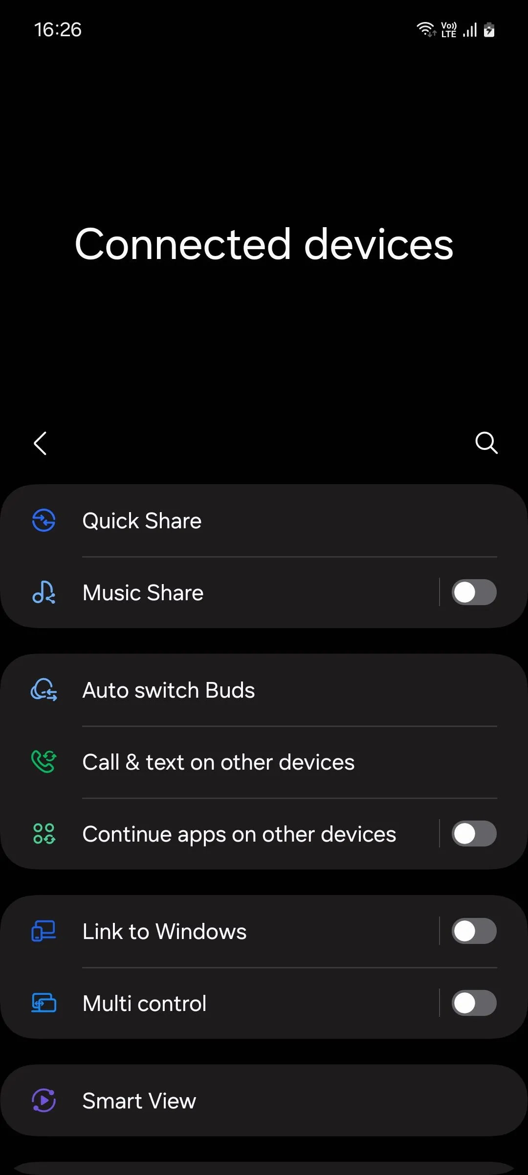 Cài đặt 'Thiết bị đã kết nối' trên Samsung One UI 6.1, cho phép tiếp tục ứng dụng trên các thiết bị khác