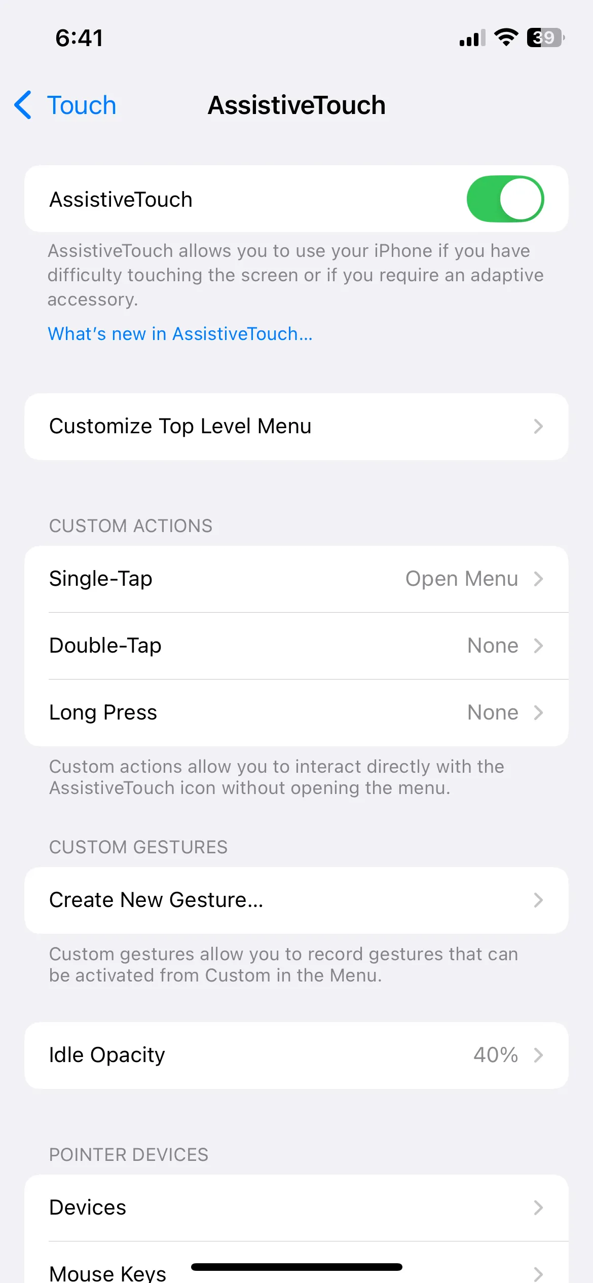 Cài đặt tính năng AssistiveTouch và tùy chọn Chạm mặt lưng trên iPhone