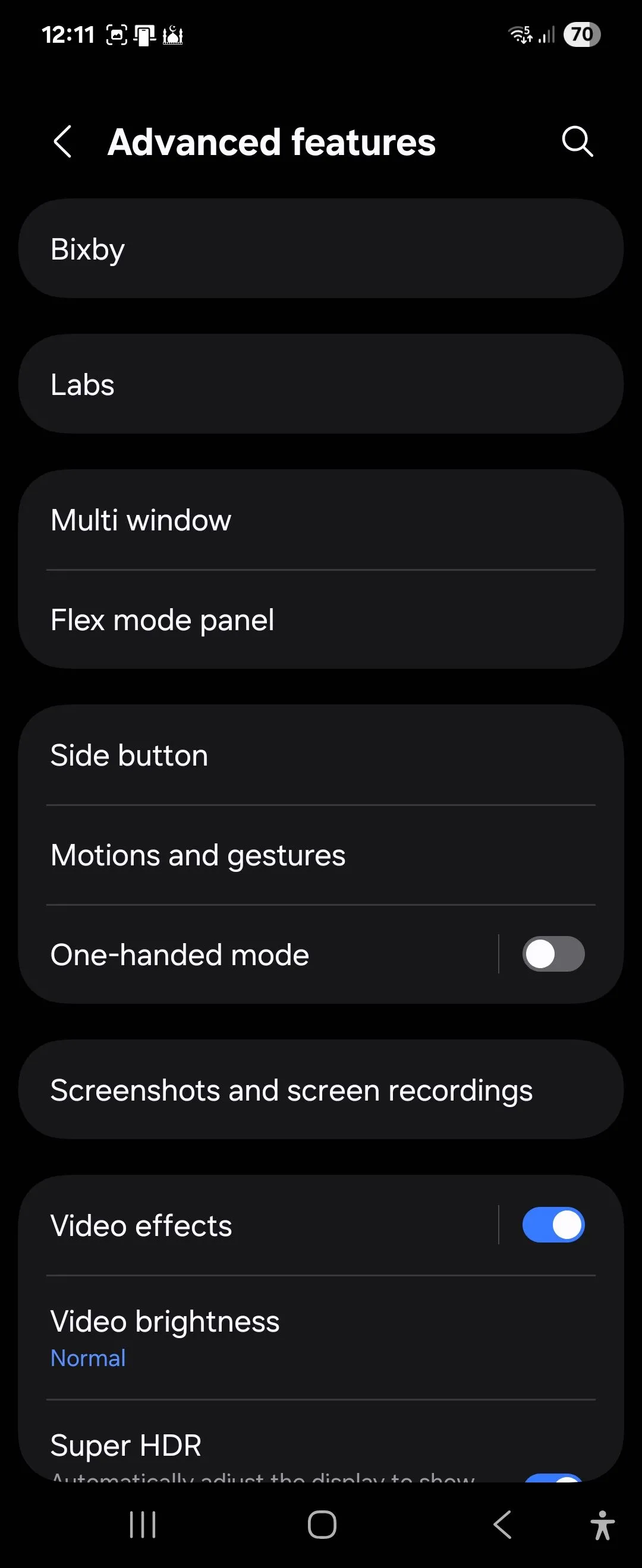 Cài đặt tính năng nâng cao trong One UI 7 trên Samsung Galaxy Z Flip 6