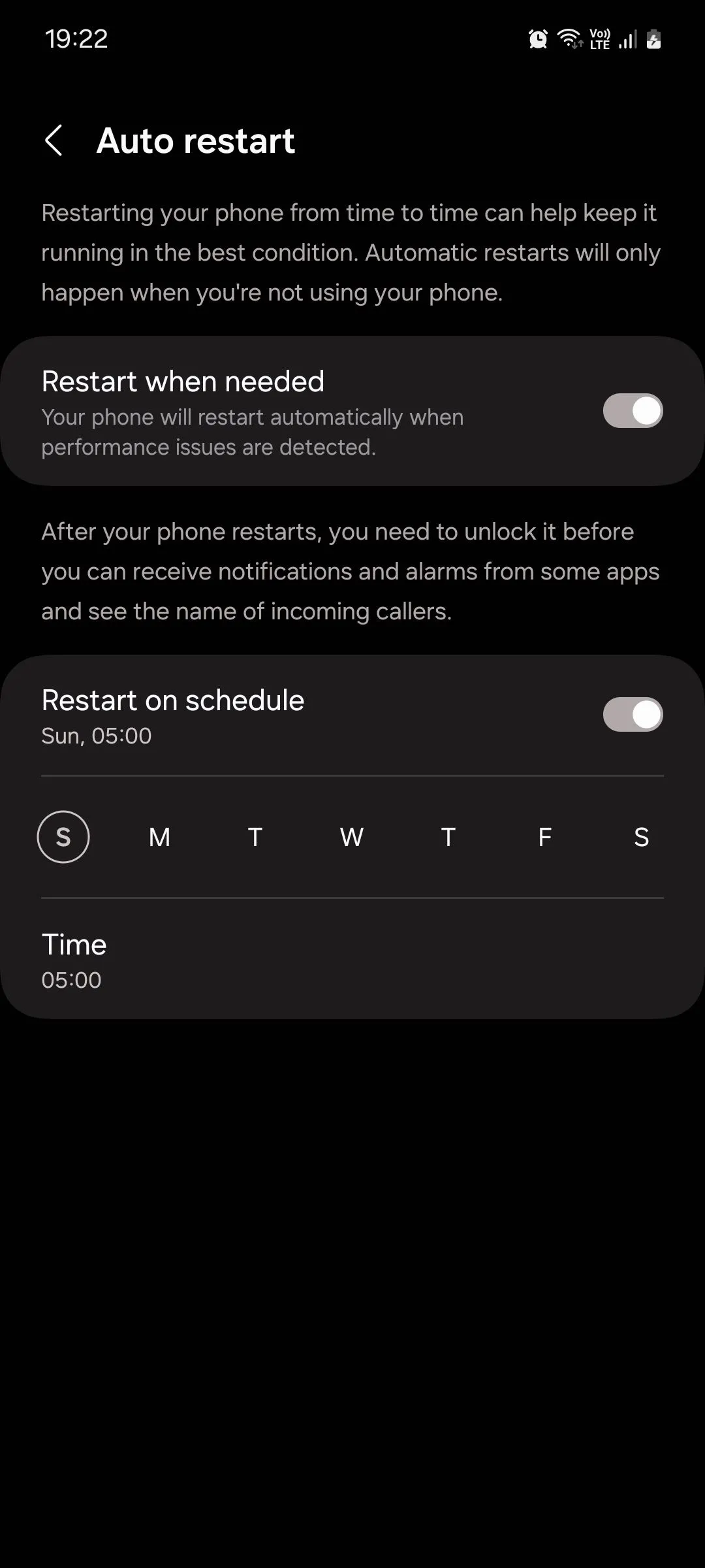 Cài đặt tự động khởi động lại trên điện thoại Samsung để duy trì hiệu năng ổn định