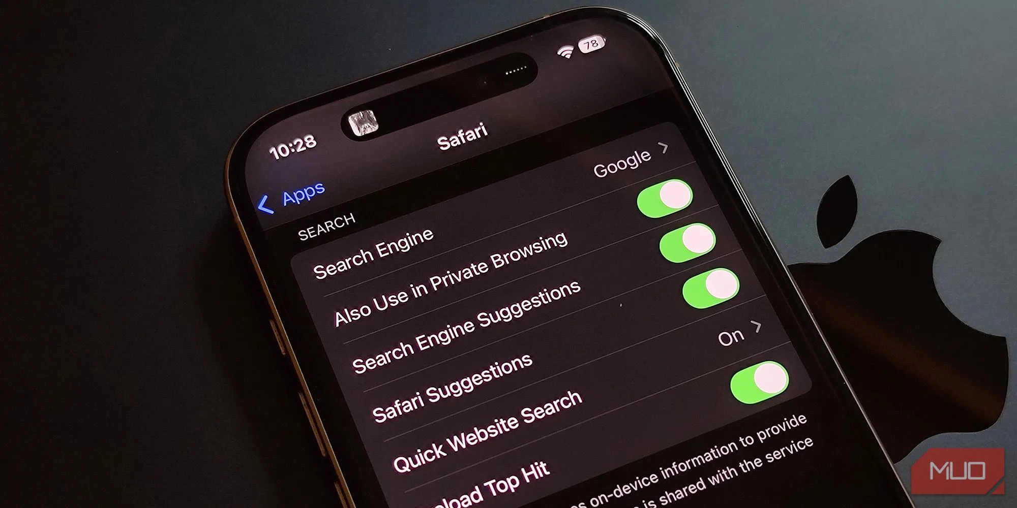 Cài đặt ứng dụng Safari được tìm thấy sâu trong ứng dụng Cài đặt hệ thống của iOS