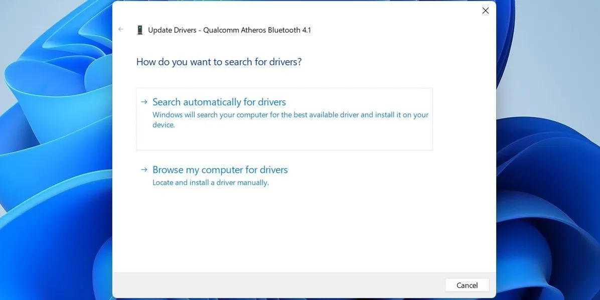 Cập nhật driver Bluetooth thông qua Quản lý Thiết bị (Device Manager)