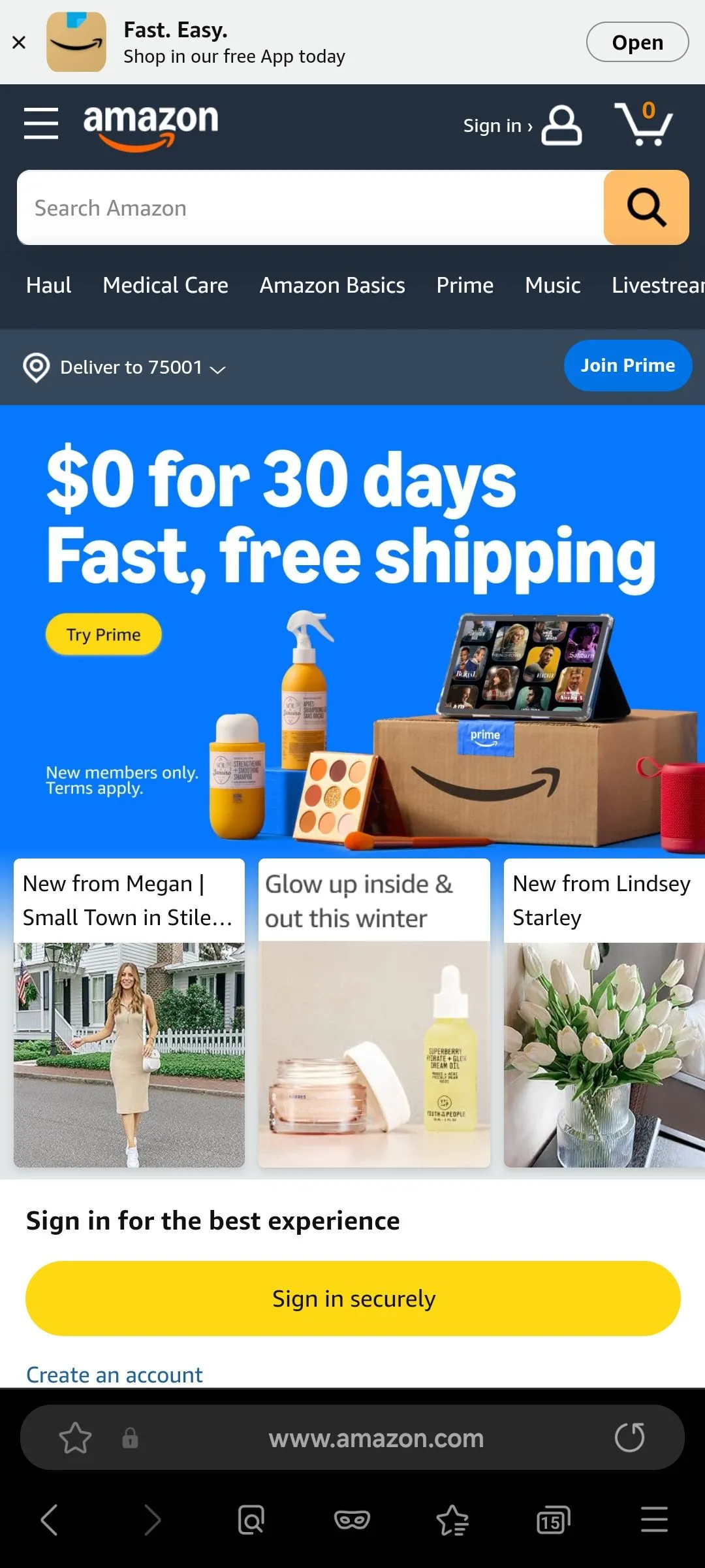 Chế độ tối được Samsung Internet áp dụng trên một trang web không hỗ trợ chủ đề tối, giúp giảm mỏi mắt.