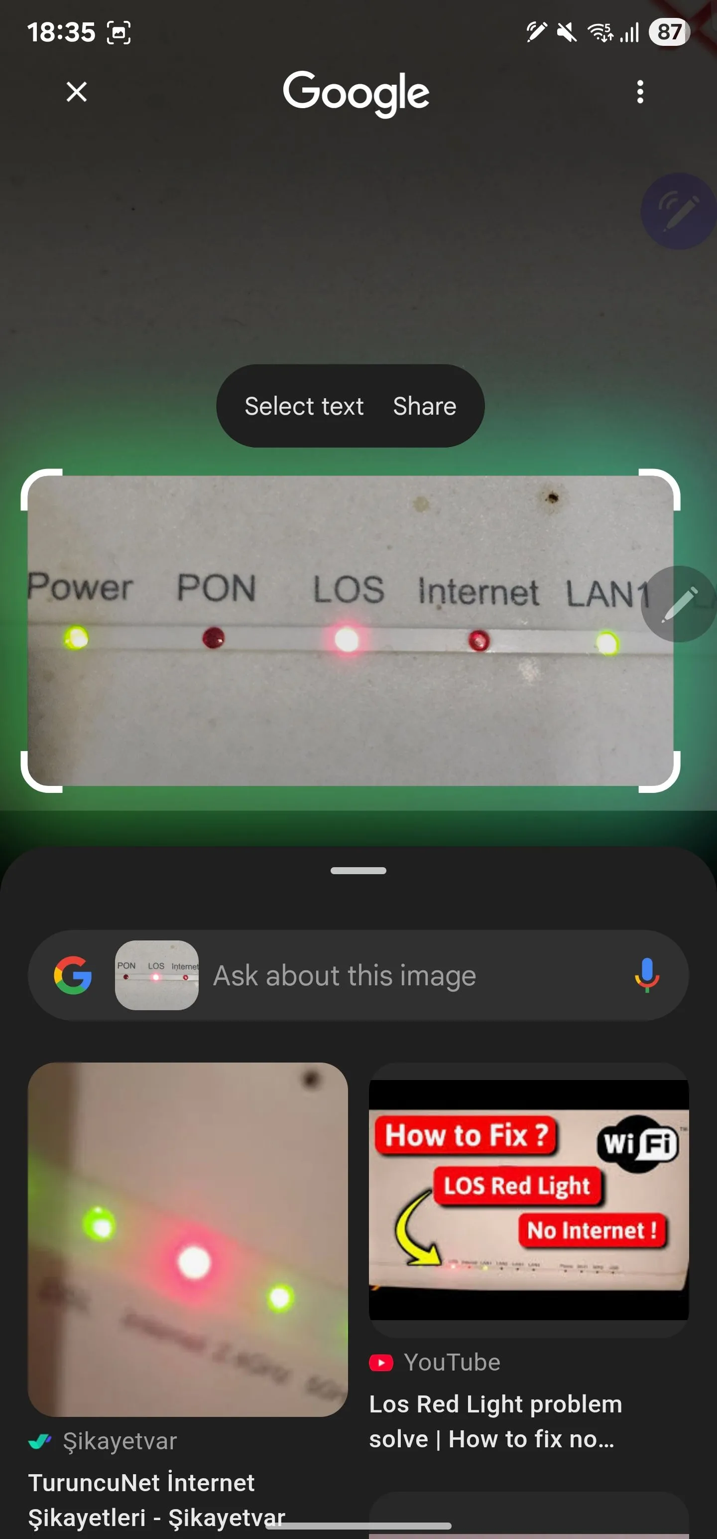 Chọn các đèn LED trên bộ định tuyến để xác định vấn đề bằng Circle to Search.