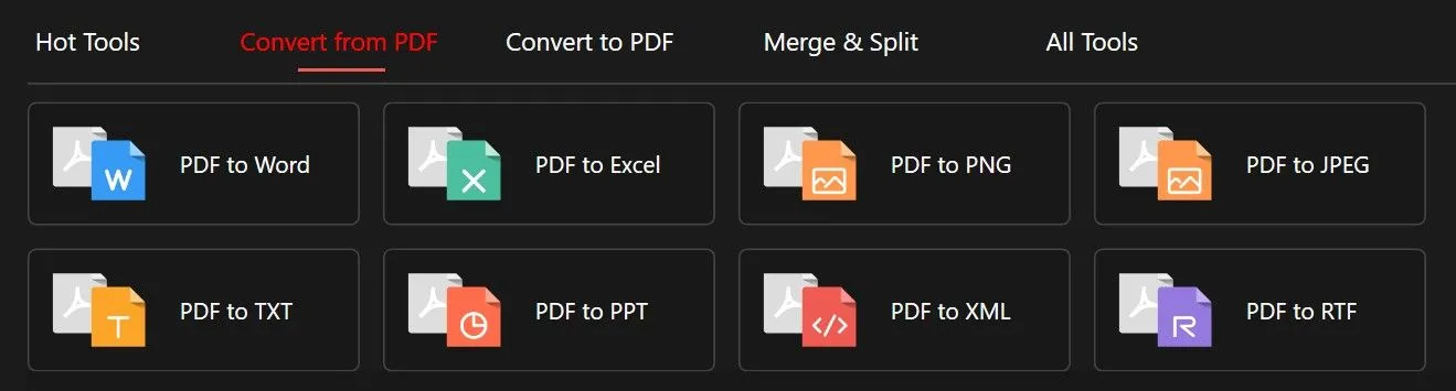 Chuyển đổi PDF sang các định dạng khác với PDFGear