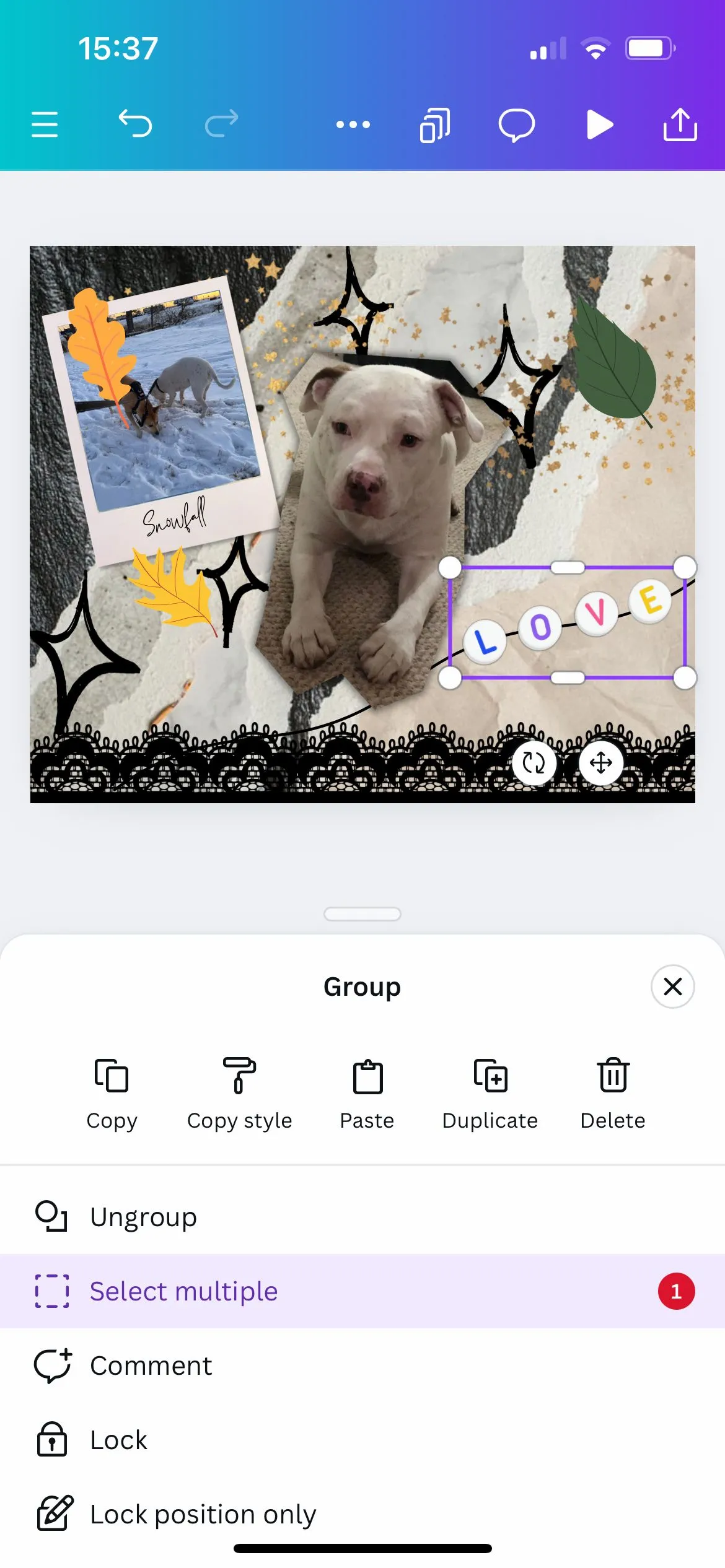 Công cụ Nhóm trong ứng dụng Canva
