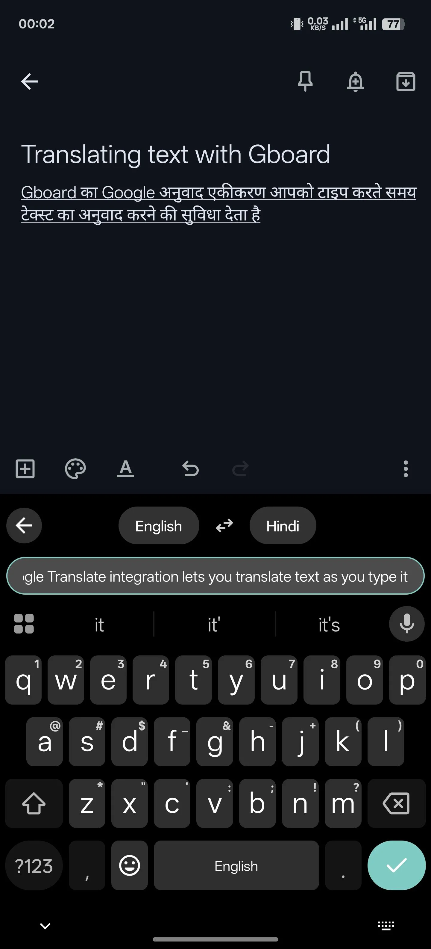 Dịch văn bản tức thì ngay trong Gboard.
