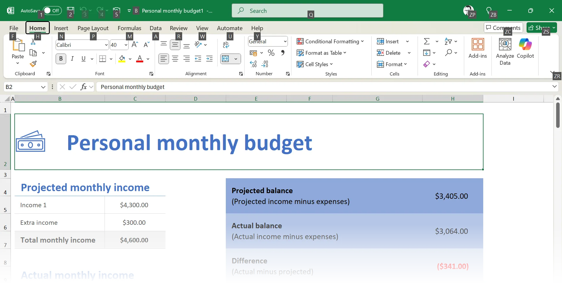 Điều hướng bằng phím Alt trong Microsoft Office