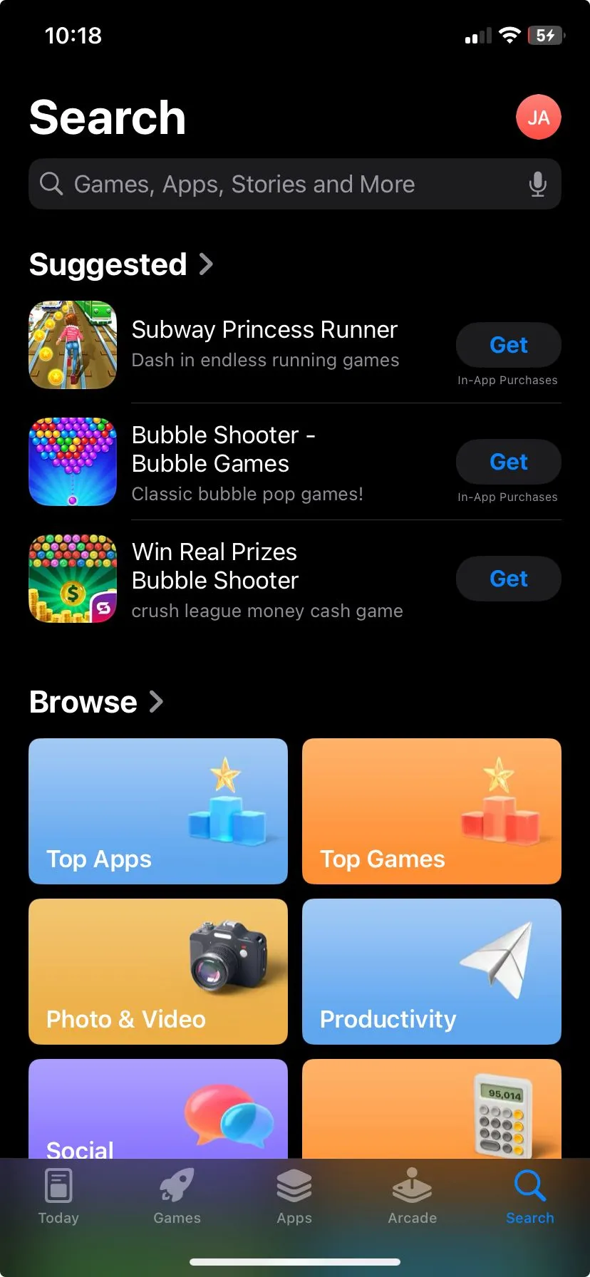 Giao diện App Store của Apple với các ứng dụng gợi ý, thể hiện kho ứng dụng đa dạng và chất lượng trên iOS