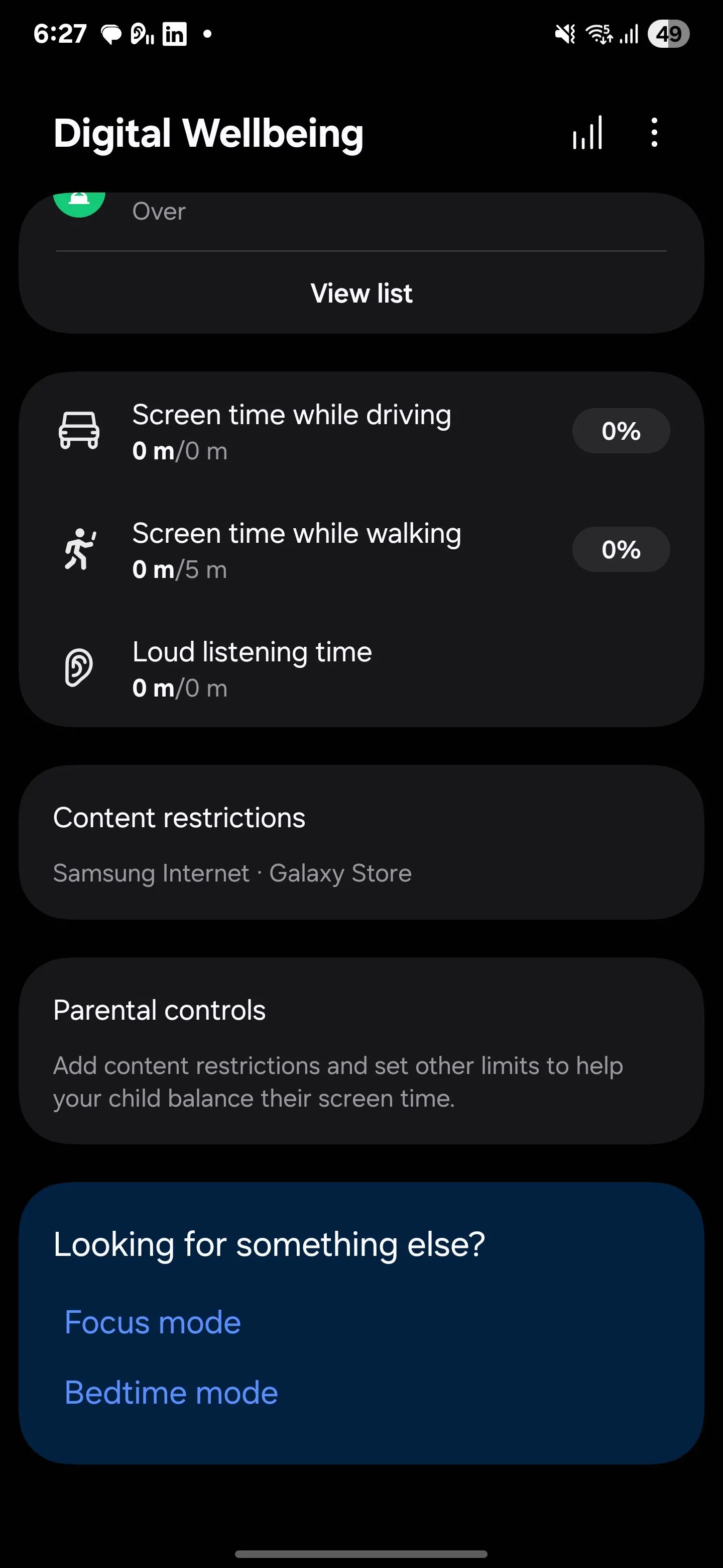 Giao diện các chế độ Focus Mode và Bedtime Mode trong Digital Wellbeing