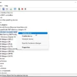 Giao diện Device Manager với tùy chọn Update Driver cho Bộ điều hợp Wi-Fi Intel AX200