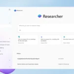 Giao diện làm việc của AI Researcher trong Microsoft 365 Copilot, minh họa khả năng nghiên cứu thông tin chuyên sâu