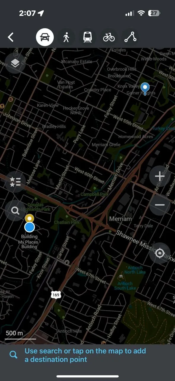 Giao diện người dùng đang thêm một điểm đến trên ứng dụng bản đồ riêng tư Organic Maps.