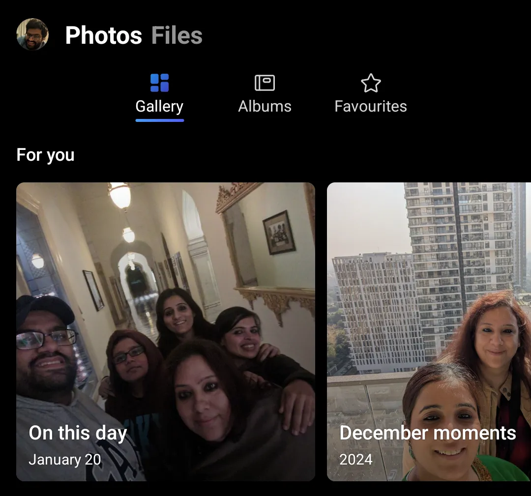 Giao diện quản lý các album ảnh trong Microsoft OneDrive