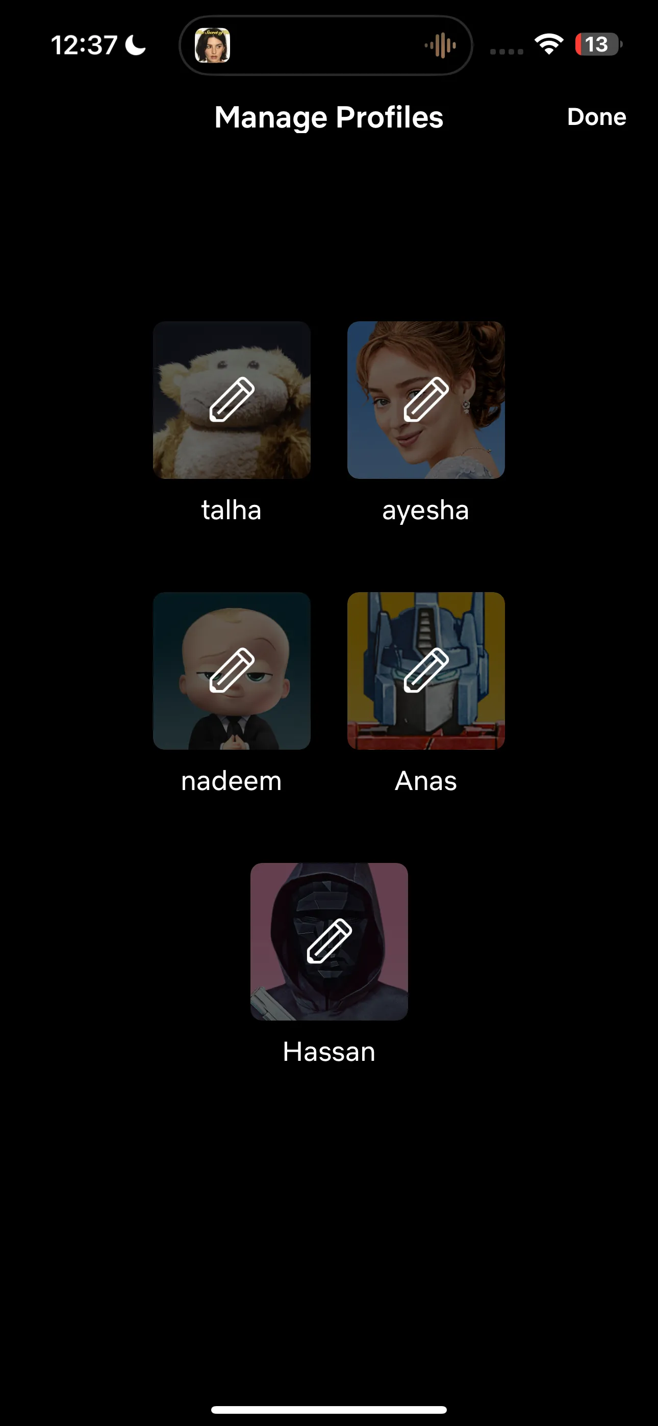 Giao diện quản lý hồ sơ Netflix trên ứng dụng di động hiển thị tùy chọn tắt tự động phát tập tiếp theo và tự động phát bản xem trước.