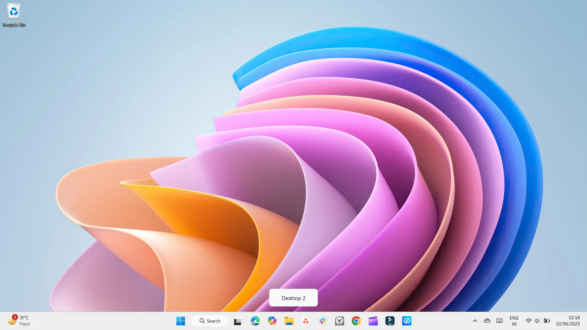 Giao diện Task View trên Windows cho phép tạo Desktop ảo mới
