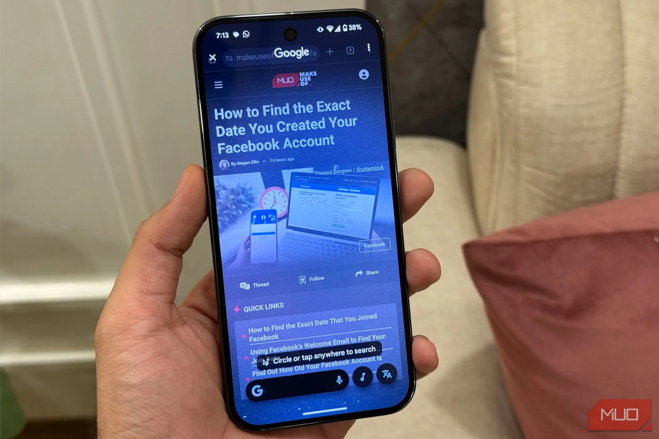 Giao diện tính năng Circle to Search giúp tìm kiếm trực quan trên Android